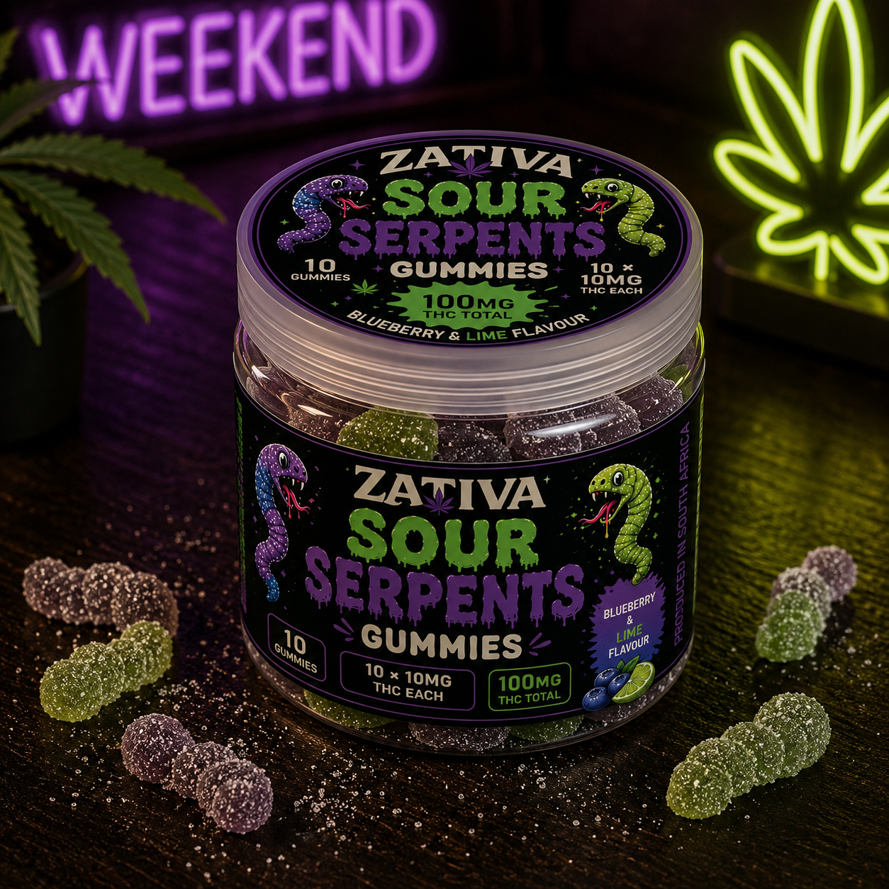 Sour Serpents — Blueberry & Lime